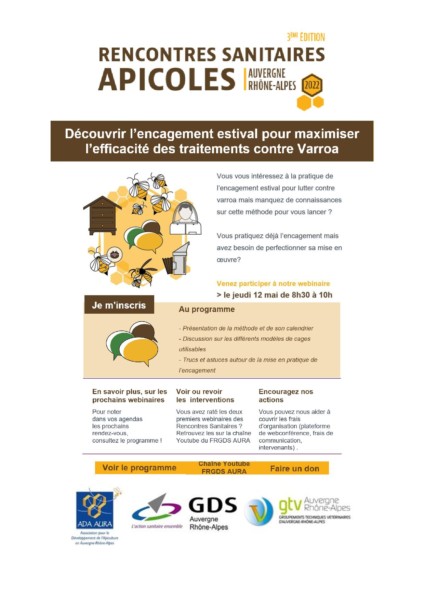 Rencontres Sanitaires Apicoles en Auvergne Rhône-Alpes
